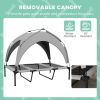 Elevated Dog Bed with Canopy, Raised Outdoor Pet Bed for Camping with Washable Breathable Mesh, 42" x 30" x 37"