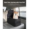 Pet Stroller, 35 lbs Weight Capacity, Foldable Dog Stroller Cart, 4 Wheels Cats Pram with Detachable Carrier & Mesh Windows