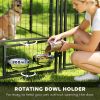 8' x 4' x 6' Outdoor Dog Kennel, Dog Kennel Outside Run with 360Â° Rotating Bowls, Waterproof & UV Resistant Cover
