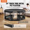 Dog Playpen, 8 Pcs 24 x 24 in Panels Foldable Metal Pet Exercise Pen, Dog Fence Indoor and Outdoor Pen with Door, Storage Bag