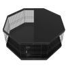 Dog Playpen, 8 Panels Foldable Metal Dog Exercise Pen with Top Cover and Bottom Pad, 24" H Pet Fence Puppy Crate Kennel