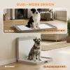 Pee Pad Holder Foldable Dog Litter Box with 3 Disposable Pads, 33.9" x 24.4", Gray