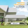 Heavy Duty Outdoor Dog Kennel with Waterproof Roof, Secure Latch, Chain Link Dog Run for Backyard, 19.7' x 19.7' x 8.9'