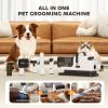 5 in 1 Dog Grooming Vacuum & Dryer w/ Clipper, 50dB Low Noise, Adjustable Speed & Temp, 1.8L Canister