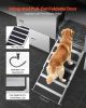 Stainless Steel Dog Washing Station, 61 inch Pet Grooming Tub w/ Ramp, Water Filter Board
