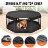 Dog Playpen, 8 Pcs 24 x 24 in Panels Foldable Metal Pet Exercise Pen, Dog Fence Indoor and Outdoor Pen with Door, Storage Bag