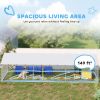 20' x 7.5' x 5' Dog Kennel Outdoor for Large Dogs with Waterproof Roof, Silver