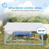 15' x 15' x 7' Dog Kennel Outdoor for Small Medium Large Dogs with Waterproof Roof, Silver